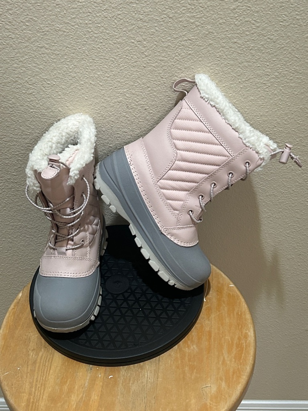 all in motion Pink and Grey Fleece-Lined Kids Winter Boots